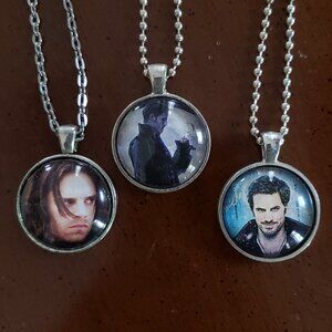Winter Soldier & Captain Hook INDIVIDUAL fandom necklace Marvel Once Upon A Time